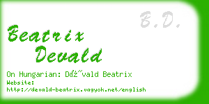 beatrix devald business card